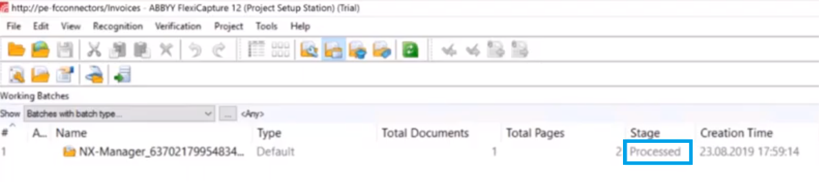 9. Twoje dokumenty zostaną przetworzone przez FlexiCapture.