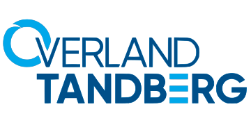 Alstor SDS logo firmy Overland Tandberg w kolorze niebieskim. Litera O to błękitny okrąg a litera E ma kształt trzech błękitnych kresek